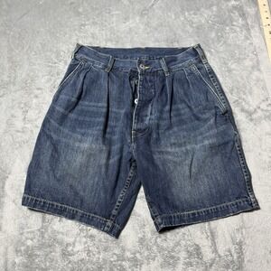 MDNS Madness Mens Pleated Front Denim Shorts Size S Made in Japan Grunge Retro